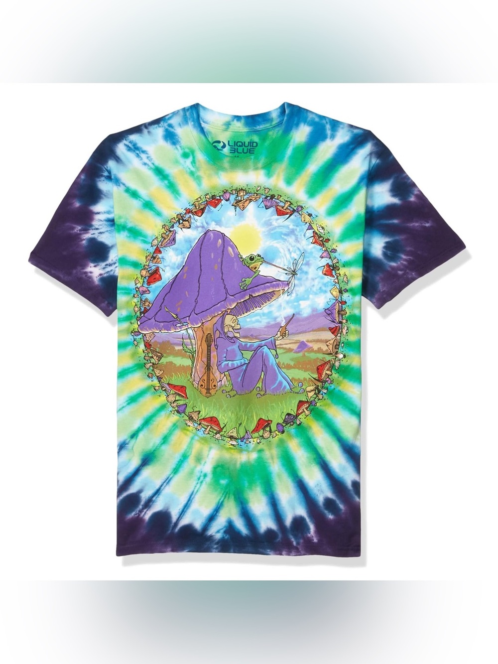 Liquid Blue Men's Mushroom Haven T-Shirt Sz M Fantasy Trippy Shrooms Psychedelic
